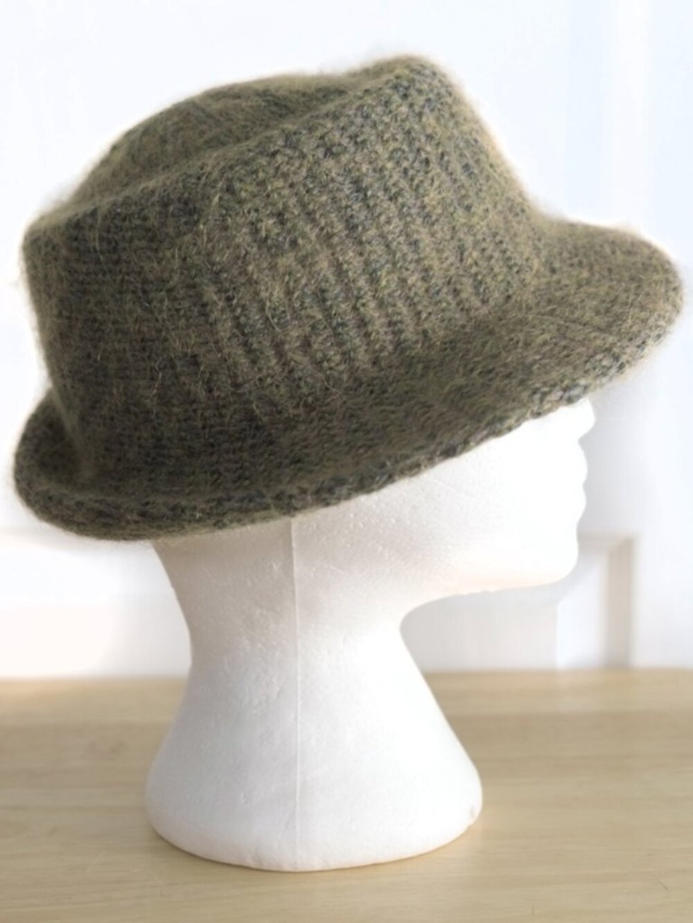 Vintage 1980s Portolano mohair-blend knitted fedora hat